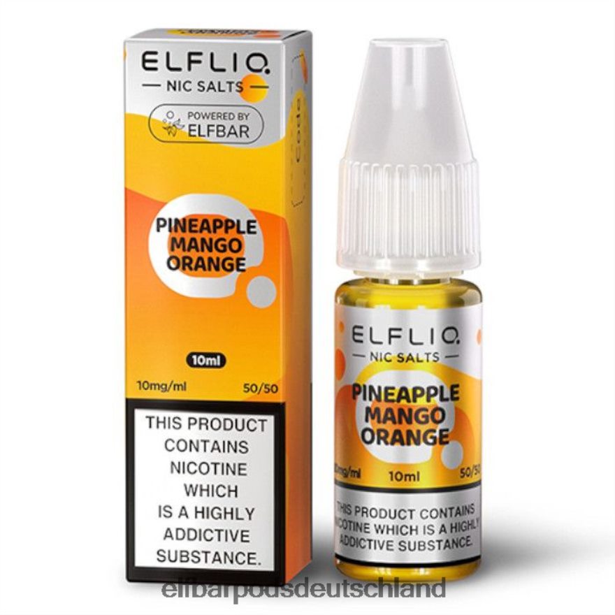 Elf Bar Pods Zum Nachfüllen - ELFBAR Elfliq Nic Salts – Ananas-Mango-Orange – 10 ml – 20 mg/ml 4Z0XHD174