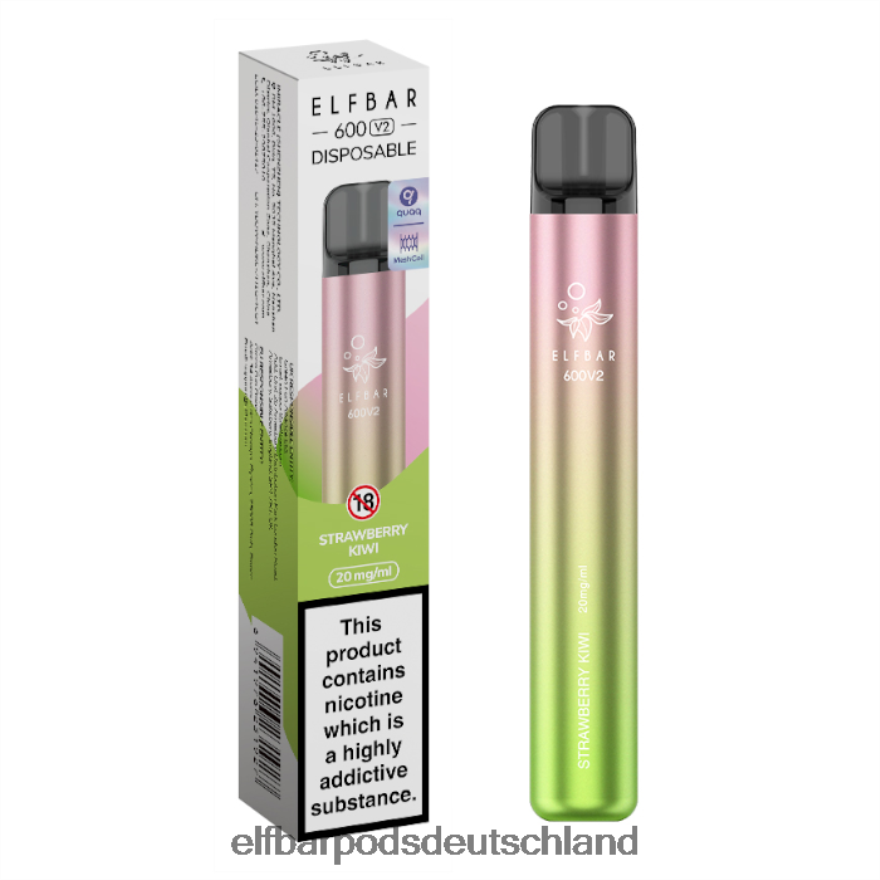 Elf Bar Deutschland - ELFBAR 600v2 Einweg-Vaporizer – 20 mg 4Z0XHD3 Erdbeer-Kiwi