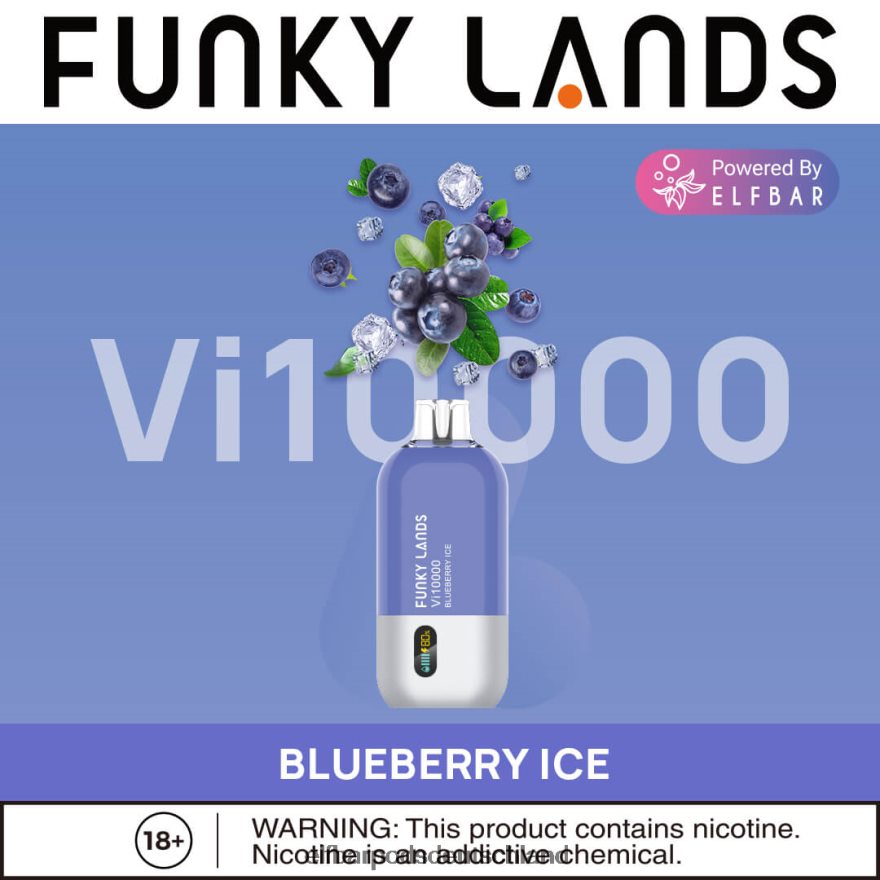 Elf Bar Günstig Kaufen - ELFBAR Funky Lands Best Flavour Einweg-Vape VI10000 Iced-Serie 4Z0XHD453 Blaubeereis