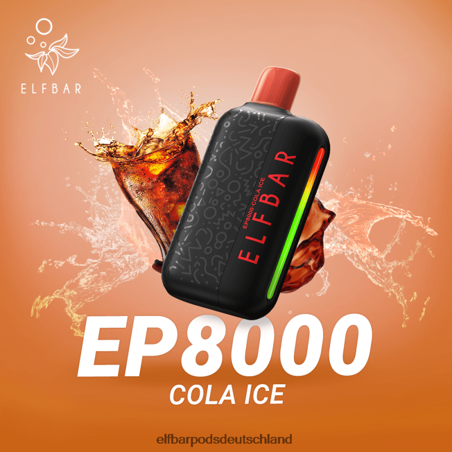 Elf Bar Ohne Nikotin Aufladbar - ELFBAR Einweg-Vapor neue ep8000 Puffs 4Z0XHD365 Cola-Eis