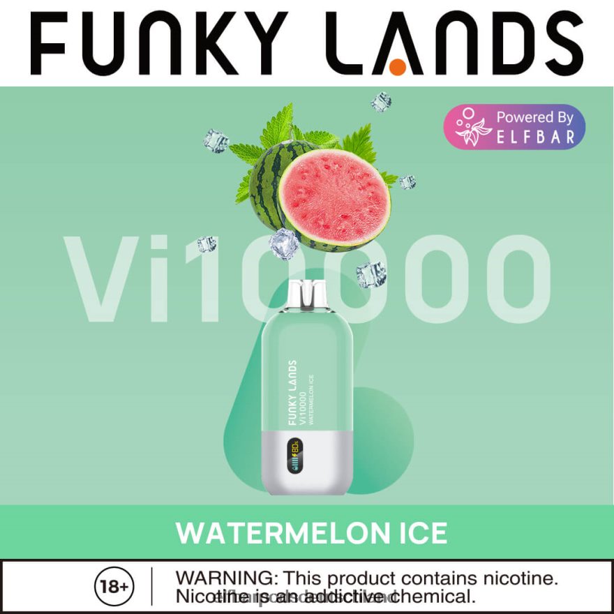 Elf Bar Ohne Nikotin Aufladbar - ELFBAR Funky Lands Einweg-Vape VI10000 Züge 4Z0XHD470 Wassermeloneneis