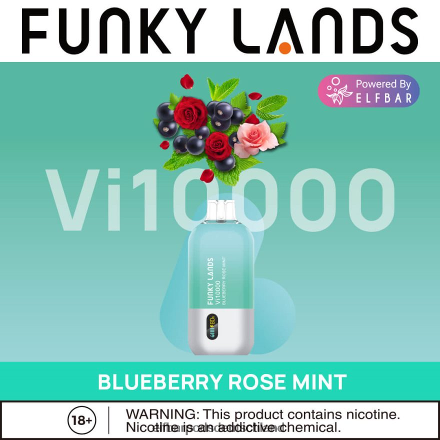 Elf Bar Ohne Nikotin Kaufen - ELFBAR Funky Lands Einweg-Vape VI10000 Züge 4Z0XHD465 Blaubeer-Rosen-Minze