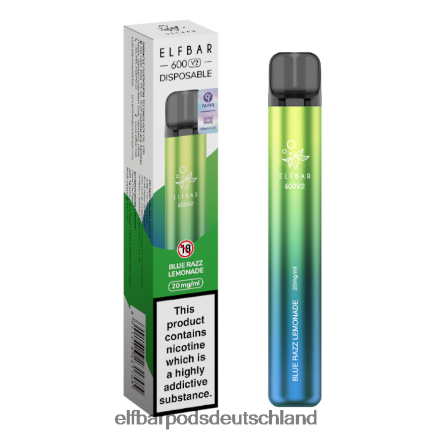 Elf Bar Ohne Nikotin Menthol - ELFBAR 600v2 Einweg-Vaporizer – 20 mg 4Z0XHD13 Blue Razz Limonade