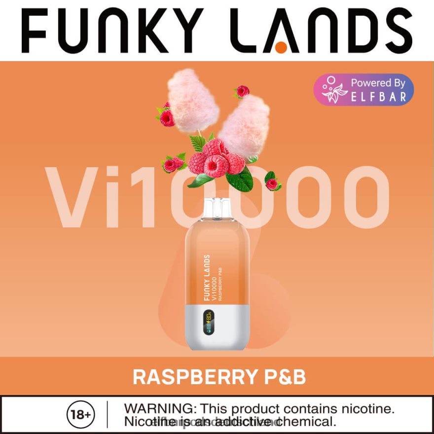 Elf Bar Ohne Nikotin Menthol - ELFBAR Funky Lands Einweg-Vape VI10000 Züge 4Z0XHD469 Himbeer-P&B