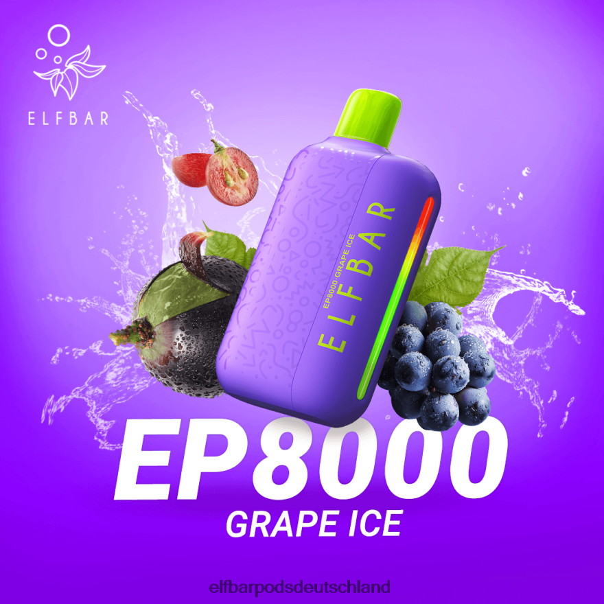 Elf Bar Ohne Nikotin Pods - ELFBAR Einweg-Vapor neue ep8000 Puffs 4Z0XHD361 Traubeneis