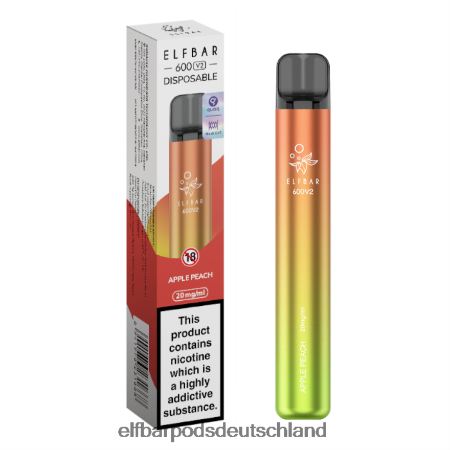 Elf Bar Ohne Nikotin Preis - ELFBAR 600v2 Einweg-Vaporizer – 20 mg 4Z0XHD11 Apfel-Pfirsich