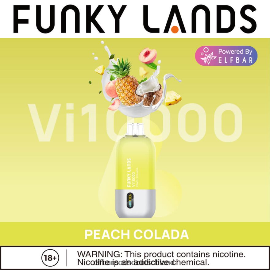 Elf Bar Pods Blueberry - ELFBAR Funky Lands Einweg-Vape VI10000 Züge 4Z0XHD464 Pfirsich-Colada