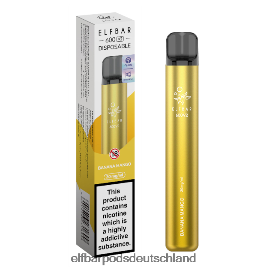 Elf Bar Pods - ELFBAR 600v2 Einweg-Vaporizer – 20 mg 4Z0XHD22 Bananen-Mango