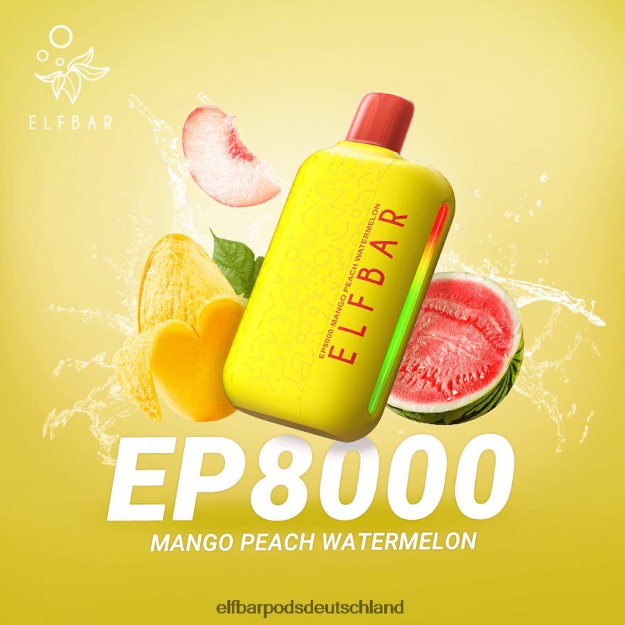 Elf Bar Pods - ELFBAR Einweg-Vapor neue ep8000 Puffs 4Z0XHD373 Mango-Pfirsich-Wassermelone