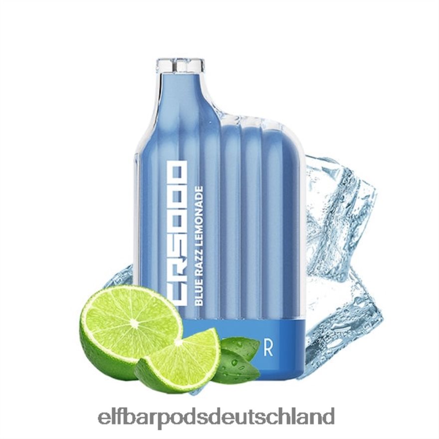 Elf Bar Pods - ELFBAR cr5000 Einweg-Vaporizer 5000 Züge 4Z0XHD331 Blue Razz Limonade