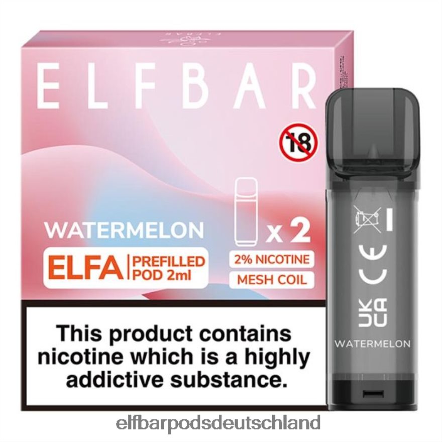 Elf Bar Deutschland - ELFBAR Elfa vorgefüllte Kapsel – 2 ml – 20 mg (2 Packungen) 4Z0XHD108 Wassermelone