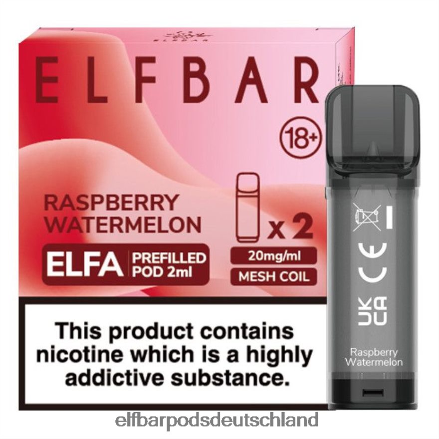 Elf Bar Kaufen Ohne Nikotin - ELFBAR Elfa vorgefüllte Kapsel – 2 ml – 20 mg (2 Packungen) 4Z0XHD122 Himbeer-Wassermelone