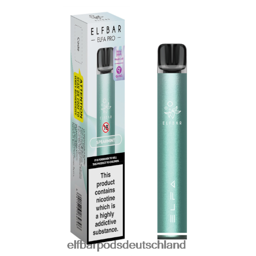 Elf Bar Ohne Nikotin Aufladbar - ELFBAR Elfa Pro Pod Kit – wiederaufladbar 4Z0XHD77 Twilight Cyan + Spearmint vorgefüllte Schote