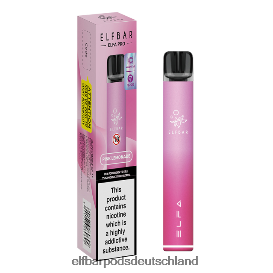 Elf Bar Ohne Nikotin Kaufen - ELFBAR Elfa Pro Pod Kit – wiederaufladbar 4Z0XHD72 Pink + Pink Limonade vorgefüllte Schote