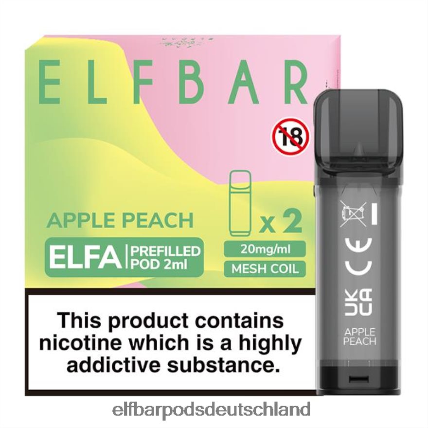 Elf Bar Ohne Nikotin Preis - ELFBAR Elfa vorgefüllte Kapsel – 2 ml – 20 mg (2 Packungen) 4Z0XHD116 Apfel-Pfirsich