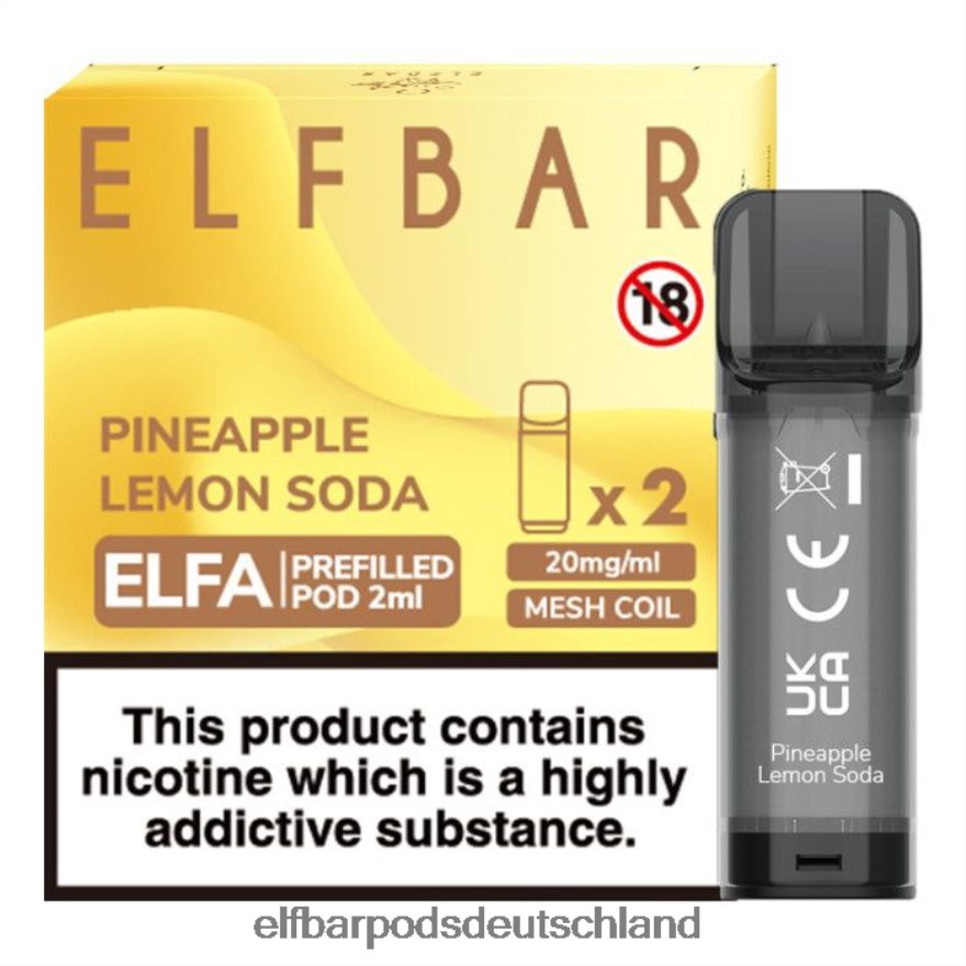 Elf Bar Pods Blueberry - ELFBAR Elfa vorgefüllte Kapsel – 2 ml – 20 mg (2 Packungen) 4Z0XHD134 Ananas-Zitronen-Soda