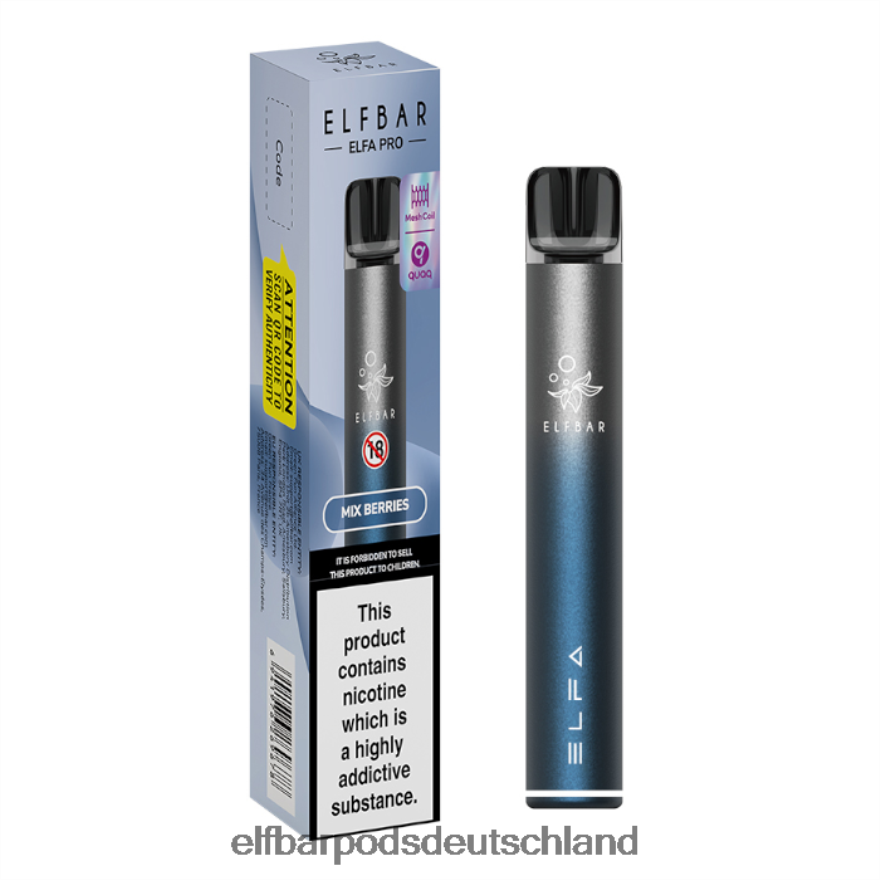 Elf Bar Pods Geschmäcker - ELFBAR Elfa Pro Pod Kit – wiederaufladbar 4Z0XHD70 Twilight Blue + gemischte Beeren vorgefüllte Schote