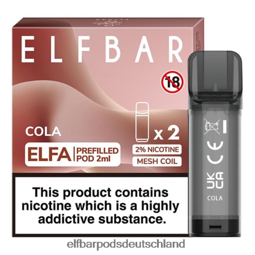 Elf Bar Pods Kaufen - ELFBAR Elfa vorgefüllte Kapsel – 2 ml – 20 mg (2 Packungen) 4Z0XHD109 Cola