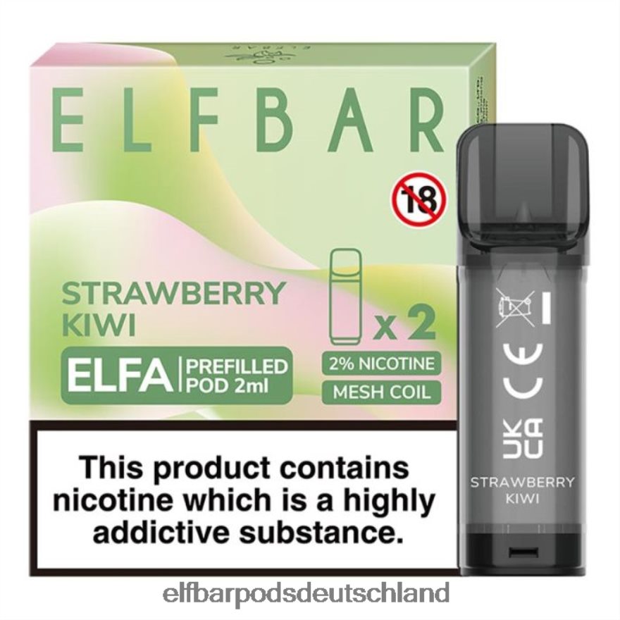 Elf Bar Pods Ohne Nikotin Deutschland - ELFBAR Elfa vorgefüllte Kapsel – 2 ml – 20 mg (2 Packungen) 4Z0XHD107 Erdbeer-Kiwi