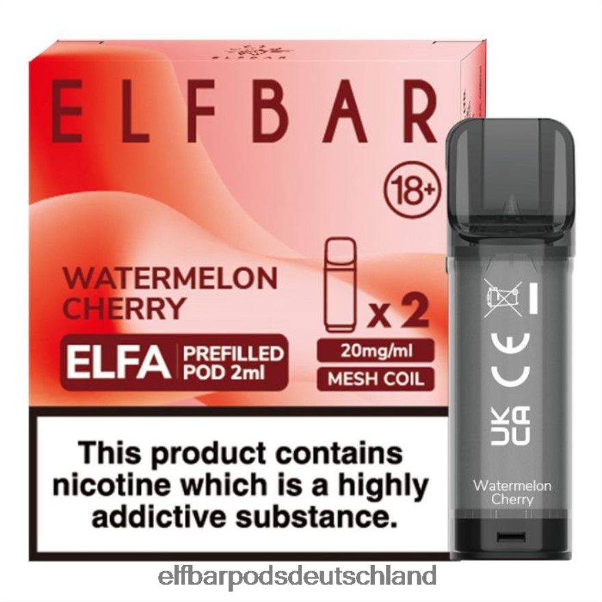 Elfbar Kaufen - ELFBAR Elfa vorgefüllte Kapsel – 2 ml – 20 mg (2 Packungen) 4Z0XHD121 Wassermelonenkirsche